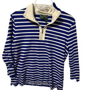Lauren Ralph Lauren Womens Pullover Stripe Quarter Zip Golf Preppy Top